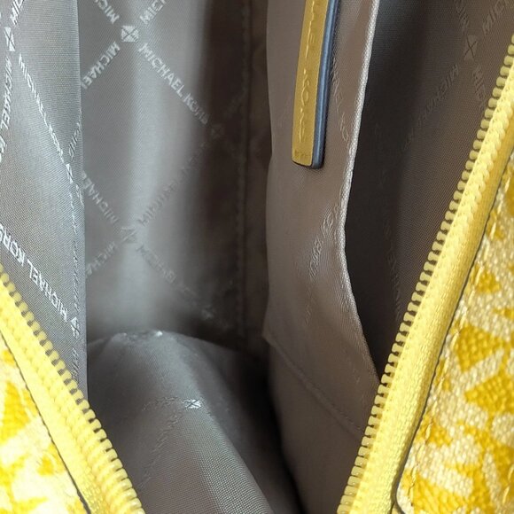 Authentic MICHAEL KORS Yellow PVC Satchel Bag mn195-112525 - Picture 13 of 16